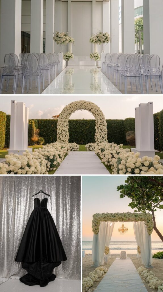 Wedding collage of weddings in different seasons of the year.