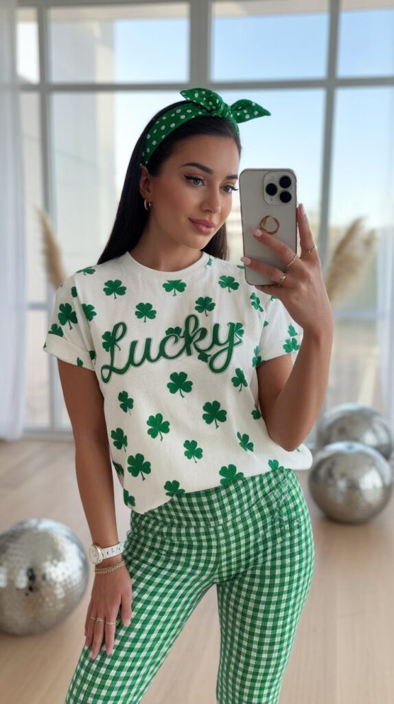 st patricks day outfit on young woman